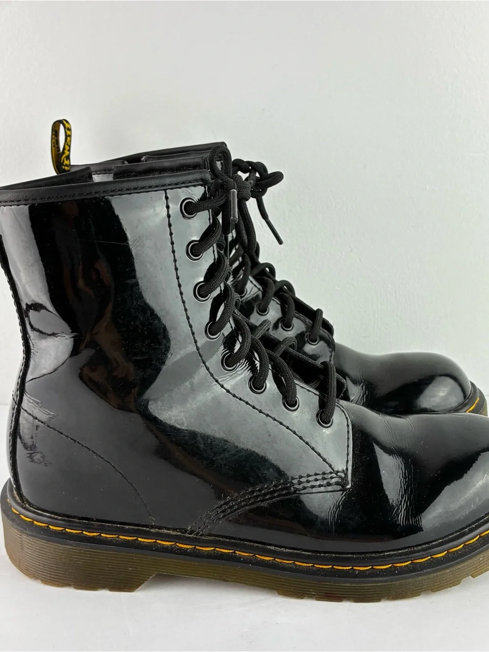 Dr. Martens 1460 Black Patent Leather Lace Up Boots